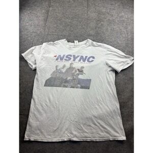 NSYNC I Want you Back Band Graphic T Shirt Tee Top White  100% Cotton Women's L